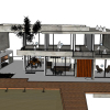 نموذج تصميم منازل تاون هاوس جنبا إلى جنب في Sketchup 3D