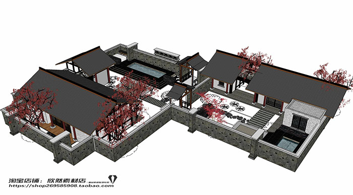 نموذج Sketchup ثلاثي الأبعاد لتصاميم حدائق آسيوية رائعة: إلهام إبداعي لتحويل فضاء الحديقة إلى عالم ساحر