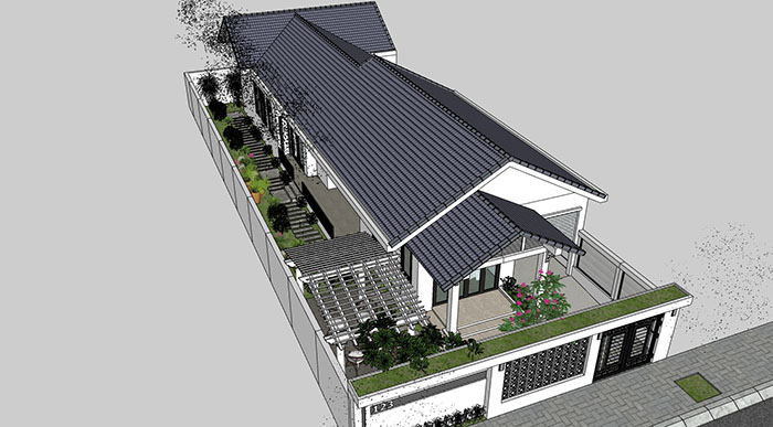 تصميم منزل ريفي ثلاثي الأبعاد باستخدام برنامج Sketchup: تحميل ملف Sketchup 3D الخاص بالمنزل